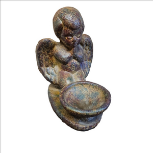 Vintage Iron Cherub Incense Burner/Votive Candle Holder